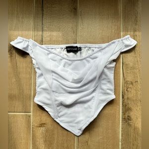 white off the shoulder crop top